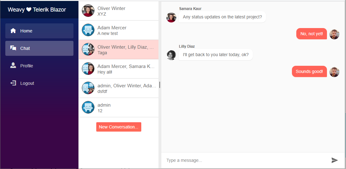 telerik-blazor-chatapp
